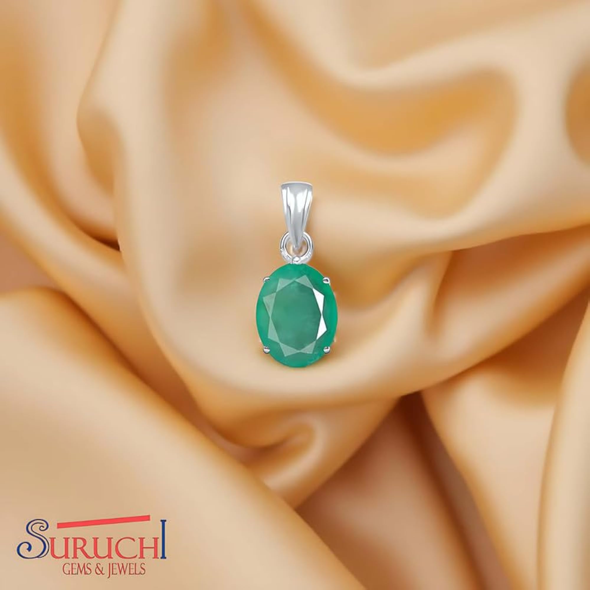 Sterling Silver Emerald Astrological Certified Gemstone Ring